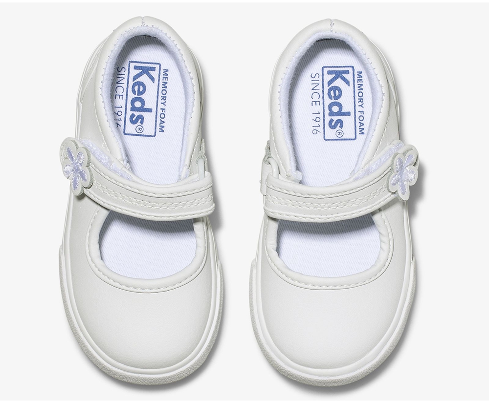 Keds Slip Ons White - Ella Mary Jane - Kids DAUKHR-150